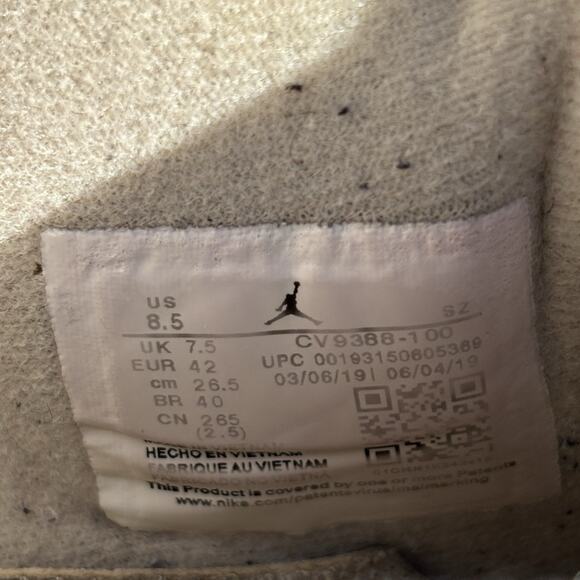 Nike Air Jordan 4 Retro OFF WHITE Sail CV9388-100 Size 8.5 Sneakers Shoes